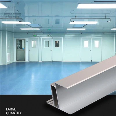 Precio de fabricante de perfil de aluminio anodizado mate OEM personalizado para salas blancas farmacéuticas de hospitales