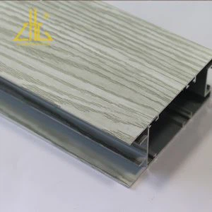 Perfil de extrusión de aluminio para gabinete de cocina de color de grano de madera moderno hecho a medida